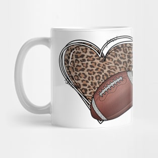 Football Love Shirt, Football With Heart Shirt, Football Cheetah Shirt, Gift For Football Lover, Football Fan Shirt, Football Heart Shirt Mug